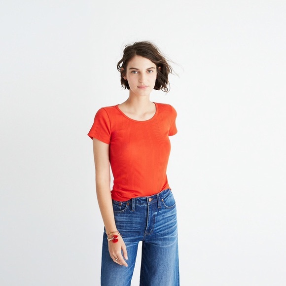 Madewell Slim Ribbed Tee - Picture 1 of 8